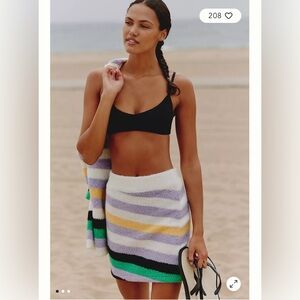 NWT Anthropologie/Daily Practice cozy stripe pull-on skirt, size M